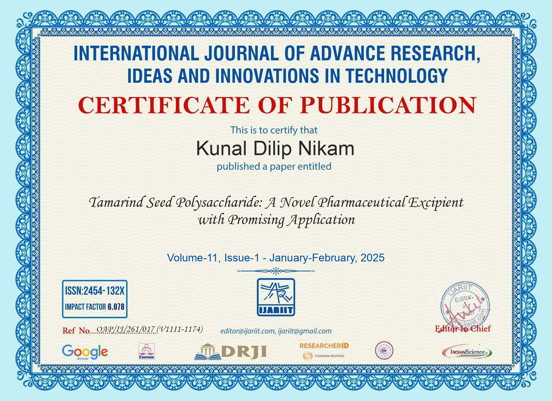 International Journal Publication | Research Paper Publication and