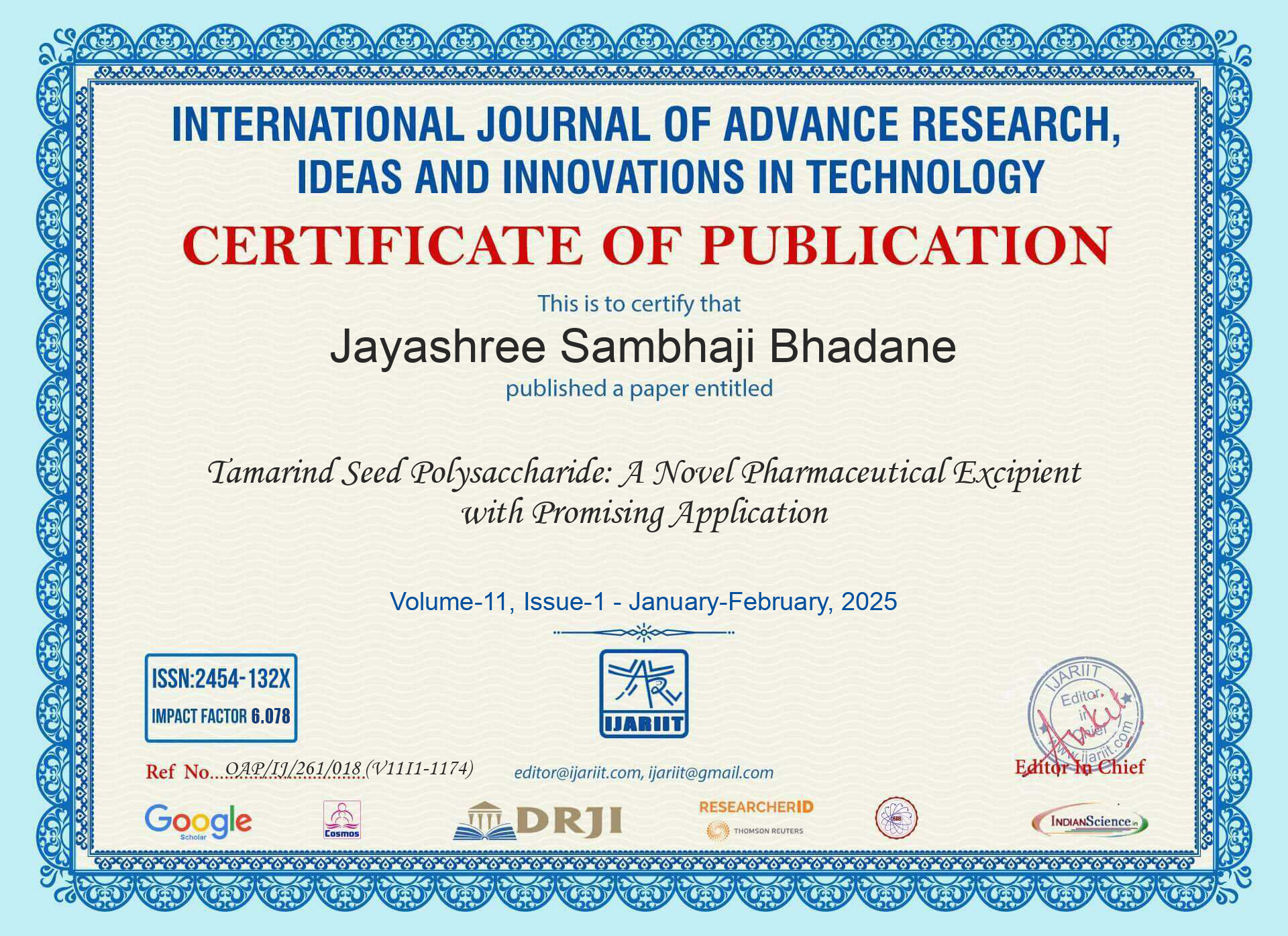 International Journal Publication | Research Paper Publication and